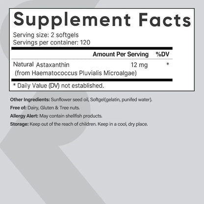 Astaxanthin 12mg Radiant Vitality Formula